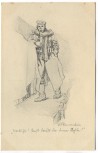 Künstler-AK Feldpostkarte R. Blumenschein Soldat rauchend 1914