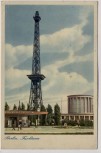 VERKAUFT !!!   AK Berlin Funkturm mit Tankstelle Reichskraftsprit 1943