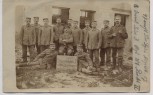 AK Foto Gruppenfoto Soldaten Pion. II. Korp. Schneider 1. WK 1916