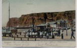 AK Helgoland Südspitze viele Menschen T-Stempel Marke Germina gelocht 1906 RAR