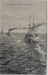 AK Kriegsschiffe Kreuzer Schauschiessen im Geschwaderverband 1909