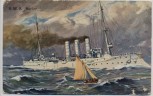 VERKAUFT !!!   Künstler-AK Deutsches Kriegsschiff SMS Berlin Kaiserliche Marine 1906