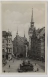 AK Foto München Altes Rathaus mit Brunnen Menschen 1930