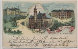 VERKAUFT !!!   Litho Gruss aus Altenburg Schloss Rathaus Neues Technikum 1906