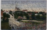 AK Lommatzsch Ortsansicht mit Brücke und Kirche Inflation 1922