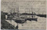 AK Rheinau-Hafen bei Mannheim mit Schiffen 1920