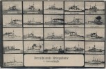 VERKAUFT !!!   AK Mehrbild Deutschlands Kriegsflotte 1. Linienschiffe 1906 RAR