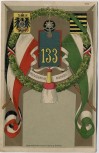 VERKAUFT !!!   AK Zwickau Providentiae Memor 9. Infanterie Regiment Nr. 133 Wappen Helm Fahnen Sachsen 1909 RAR