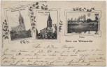 AK Gruss aus Wiebersweiler Vibersviller Brücke und Kirchen Moselle Lothringen Frankreich 1904 RAR