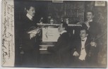 AK Foto Teichweiden Männer-Gesangsgruppe Klavier Geige Flöte bei Uhlstädt-Kirchhasel 1908