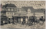 AK Eisleben Plan mit Hotel Zum Anker Straßenbahn Menschen 1908 RAR