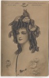 AK Frau mit Haarschmuck Engel Exposition de la coiffure Anvers Antwerpen 1909