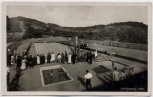 AK Foto Königsberg in Bayern Städt. Schwimmbad mit Menschen 1940 RAR