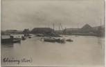 AK Foto Chauny Oise zerstörte Schiffe 1.WK Feldpost Aisne Frankreich 1915