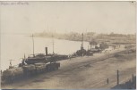 AK Foto Brăila Blick in Hafen mit Schiffen Zug Donau Rumänien 1910 RAR