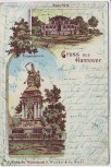 AK Litho Gruss aus Hannover Kriegerdenkmal Neues Haus 1898