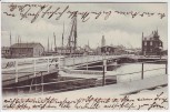 AK Nordseebad Cuxhaven Neue Drehbrücke beim alten Hafen 1906