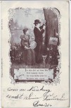 Künstler-AK Gruss aus ... Mann und Frau Jugendstil 1901