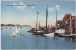AK Ostseebad Eckernförde Hafenpartie mit Schiffen 1925