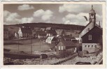 VERKAUFT !!!   AK Foto Altenberg im Erzgebirge Ortsansicht mit Kirche Fahne Gleis 1935 RAR