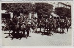 AK Foto Halberstadt Festumzug Polizei auf Pferd viele Menschen 1935 RAR