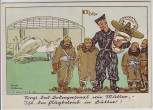 Künstler-AK Aquarell Flieger-Humor Nr. H IV/7 1940