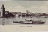 AK Lindau am Bodensee Blick vom Leuchtturm mit Dampfer Kaiserin Elisabeth 1900