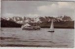 AK Foto Ammersee Dampfer Utting Zugspitzmassiv 1950