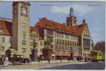 AK Chemnitz Markt mit Denkmälern Auto Straßenbahn 1930