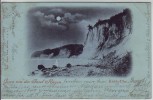 Mondschein-AK Gruss von der Insel Rügen Kreide-Ufer Stubbenkammer 1898