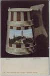 Passepartout AK Jena Fuchsturm im Bierkrug 1900
