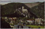 AK Baden bei Wien Burgruine Rauhenstein mit Pension Silvana im Helenental Niederösterreich 1910
