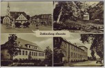 AK Mehrbild Rothenburg/Oberlausitz Zentralschule Markt Freilichtbühne 1950