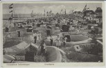AK Ostseebad Kellenhusen in Holstein Strandpartie viele Menschen Fahnen 1929