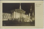 AK Foto Wien bei Nacht Parlament mit Fahne 1940