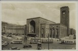 AK Foto Stuttgart Hauptbahnhof Autos Straßenbahn 1940