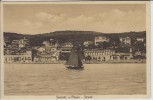 AK Ostseebad Saßnitz Sassnitz auf Rügen Blick auf Strand mit Segelschiff 1910
