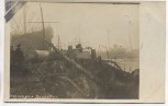 VERKAUFT !!!   AK Foto Gesprengter Dampfer mit Schiff Bahia Castillo Finnland 1.WK Weltkrieg 1918