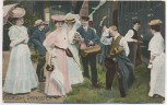 AK Fröhliche Pfingsten Frauen mit Männern am Zug 1910