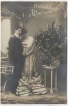 VERKAUFT !!!   AK Fröhliche Weihnachten Familie vor Weihnachsbaum betend 1908