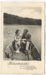 VERKAUFT !!!   AK Foto Mann und Frau auf Boot Mit dir, wohin du willst ! Feldpost 1940