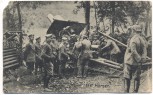 AK 21er Mörser mit Soldaten 1. Weltkrieg Feldpost 1916