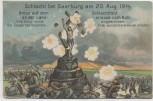 AK Schlacht bei Saarburg am 20. Aug. 1. WK Kreuz Strasse nach Bühl Feldpost 1914
