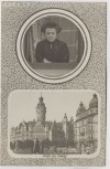AK Gruss aus Leipzig Rathaus Frau aus Fenster schauend 1920