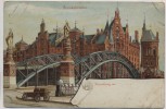 AK Litho Hamburg Brooksbrücke mit Karren 1900