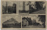 AK Mehrbild Großbeeren Kriegerdenkmal Gedenkturm Kirche Schule Berliner Straße mit Postamt 1935