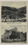 AK Nievern Lahn b. Bad Ems Gasthaus und Pension Zum Lahneck mit Fahne 1935
