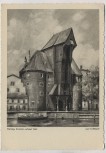 Künstler-AK Danzig Krantor H. Bensch Gdańsk Polen 1940