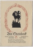 Künstler-AK Der Steinbock Scherenschnitt Sternzeichen Verlag Gunkel 1940