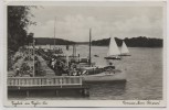 VERKAUFT !!!   AK Foto Berlin Tegelort am Tegeler See Restaurant Zum Schwan Terrasse mit Menschen und Booten Konradshöhe 1932